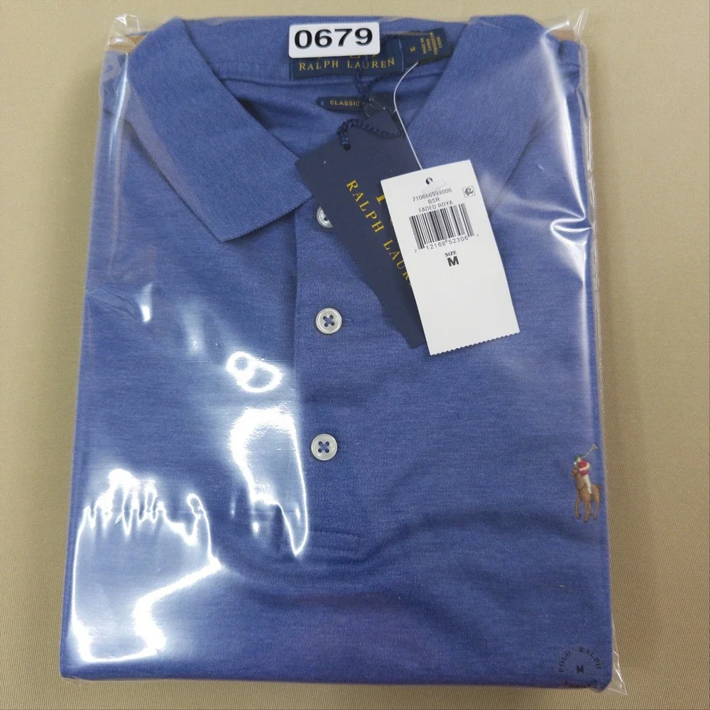 Polo Ralph Lauren Polo Shirt Mens Medium Blue Heather Classic Fit NWT Streetwear